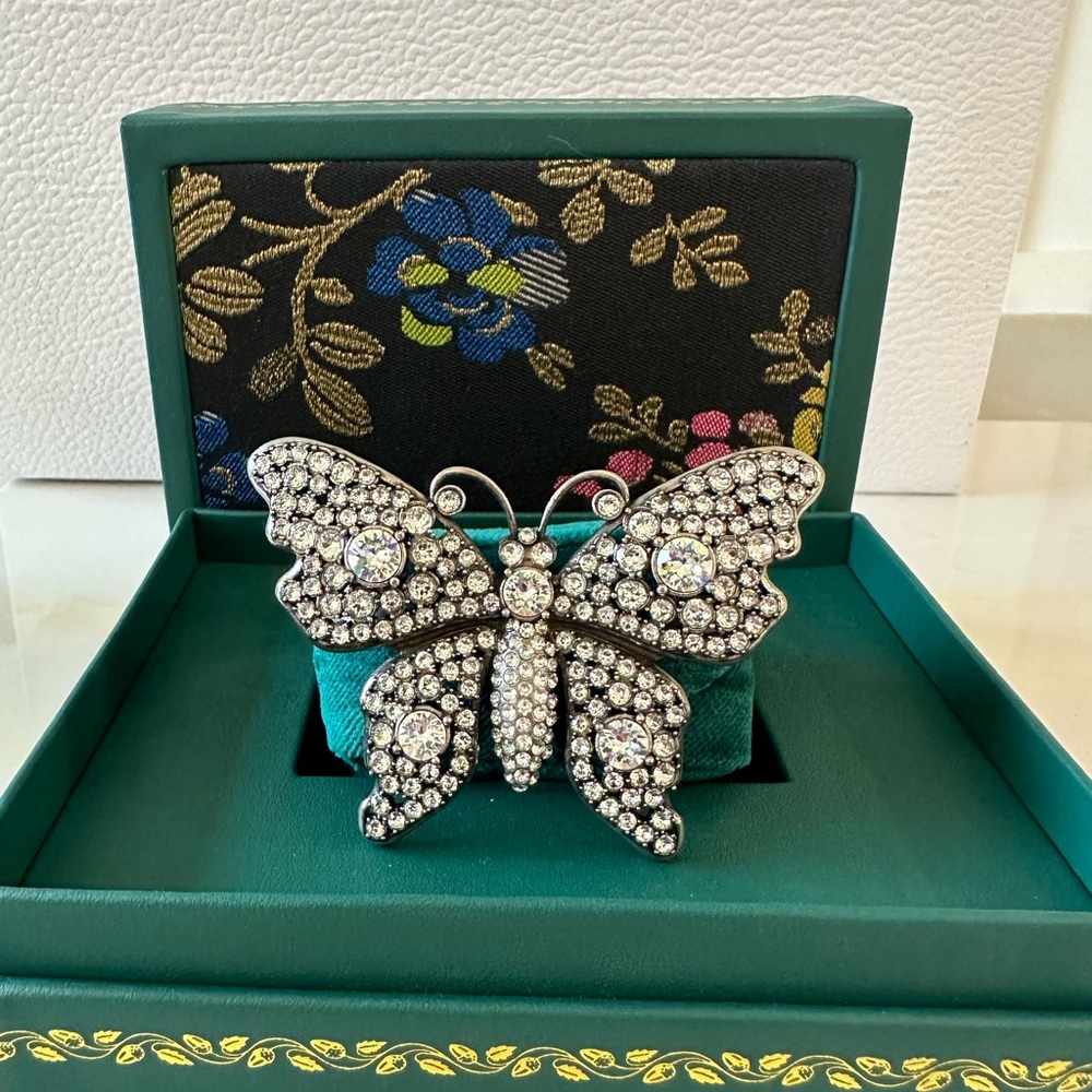 Gucci butterfly crystal cuff